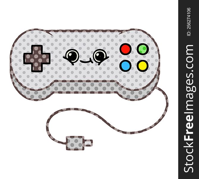 Comic Book Style Cartoon Game Controller