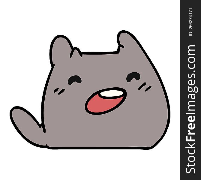 cartoon illustration of a kawaii cat. cartoon illustration of a kawaii cat