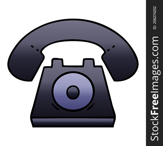 gradient shaded cartoon of a old telephone