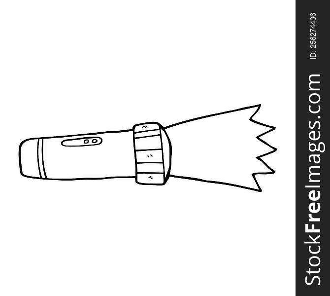 line drawing cartoon of lit torch