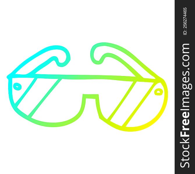Cold Gradient Line Drawing Cartoon Safety Glasses