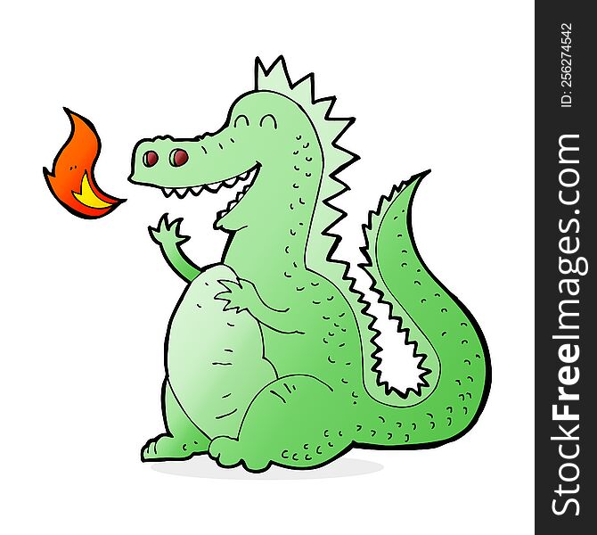 Cartoon Fire Breathing Dragon