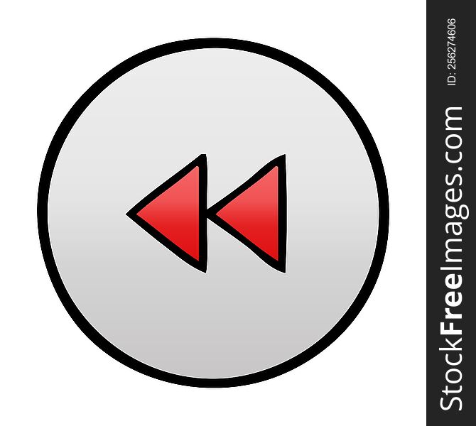 gradient shaded cartoon of a rewind button