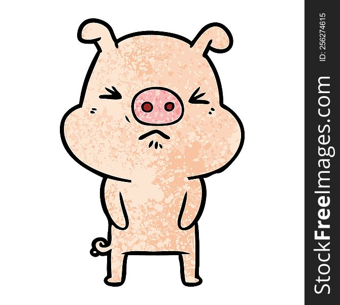 cartoon grumpy pig. cartoon grumpy pig