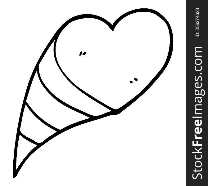 line drawing cartoon love hearts
