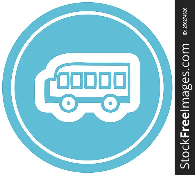 school bus circular icon