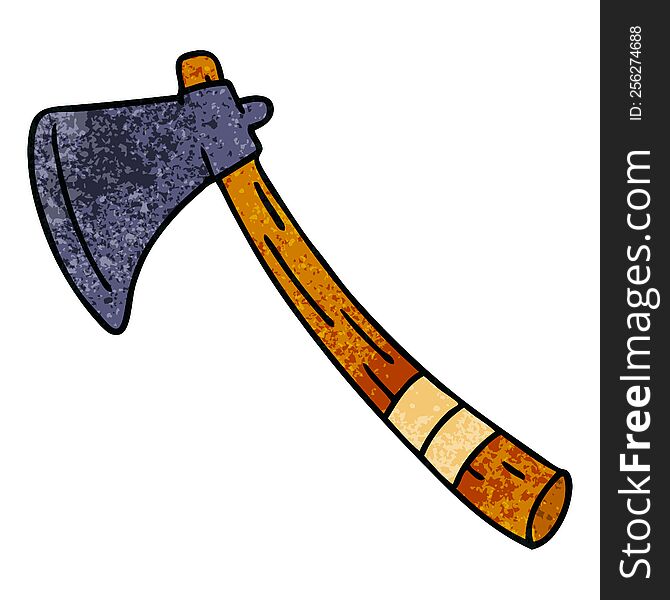 Textured Cartoon Doodle Of A Garden Axe