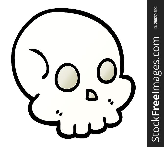 vector gradient illustration cartoon skull