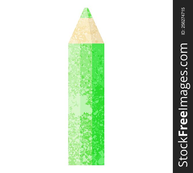 green coloring pencil graphic vector illustration icon. green coloring pencil graphic vector illustration icon