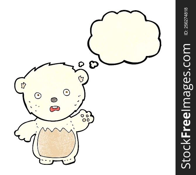 Cartoon Worried Polar Bear With Thought Bubble