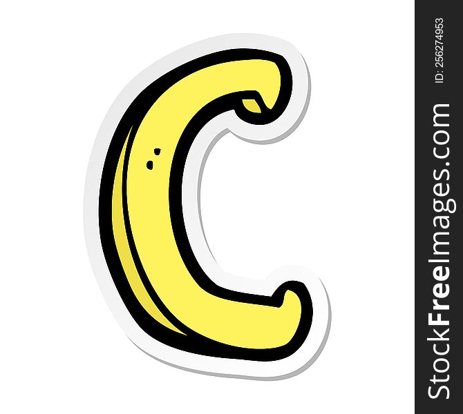 Sticker Of A Cartoon Letter C