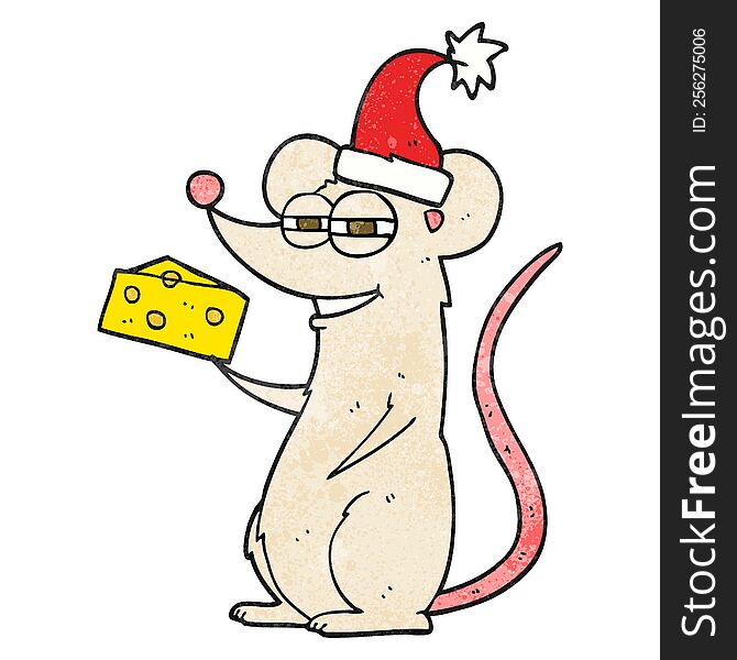 Textured Cartoon Christmas Mouse