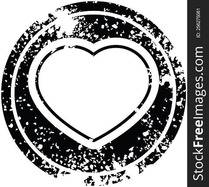 heart graphic vector circular distressed symbol. heart graphic vector circular distressed symbol