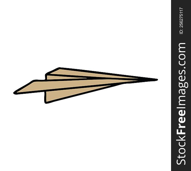 cute cartoon of a paper aeroplane. cute cartoon of a paper aeroplane