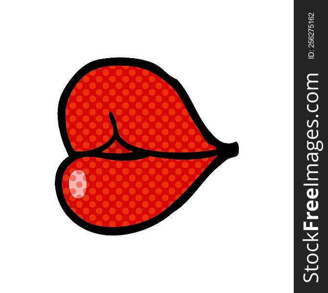 cartoon doodle red lips