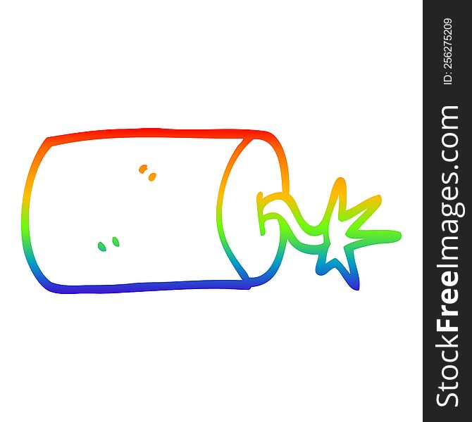 Rainbow Gradient Line Drawing Cartoon Dynamite