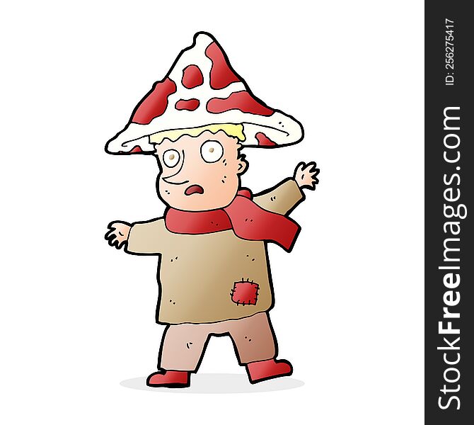 cartoon magical mushroom man