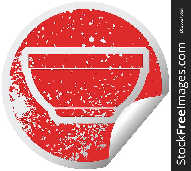 distressed sticker icon illustration of a bowl. distressed sticker icon illustration of a bowl