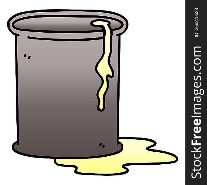 Quirky Gradient Shaded Cartoon Barrel Of Oil