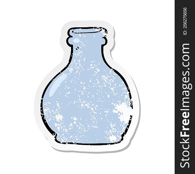 retro distressed sticker of a cartoon old glass vase