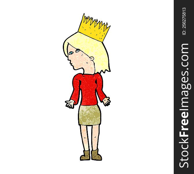 cartoon woman wearing crown