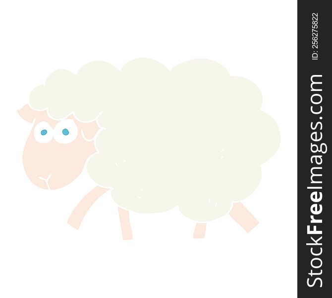 flat color illustration of a cartoon sheep