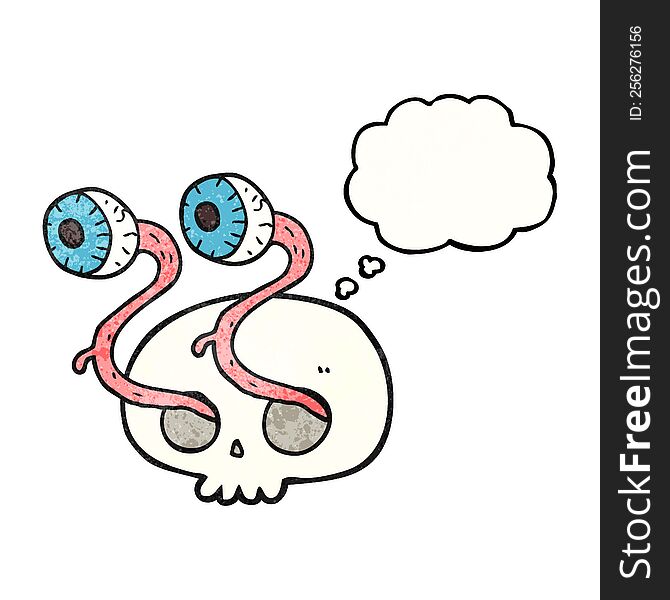 Gross Thought Bubble Textured Cartoon Eyeball Skull
