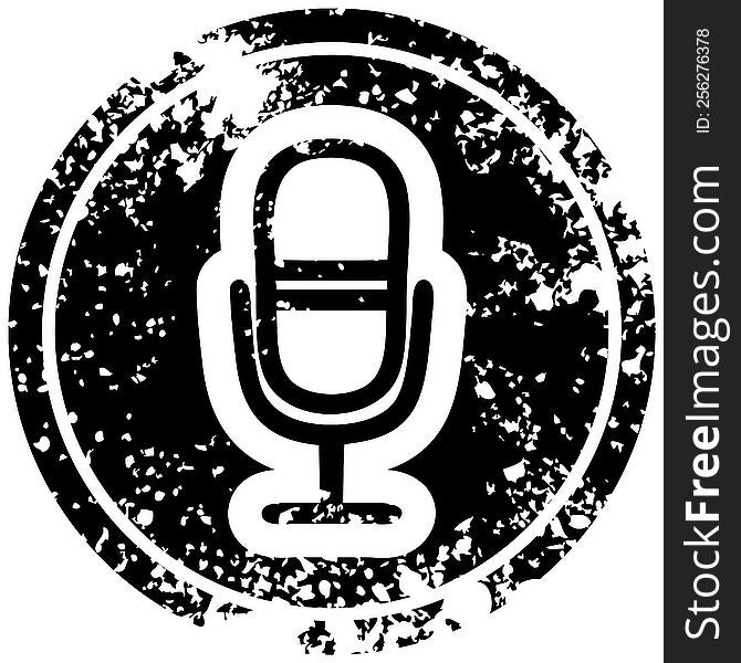 microphone recording distressed icon symbol