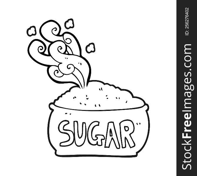 Black And White Cartoon Sugar Bowl