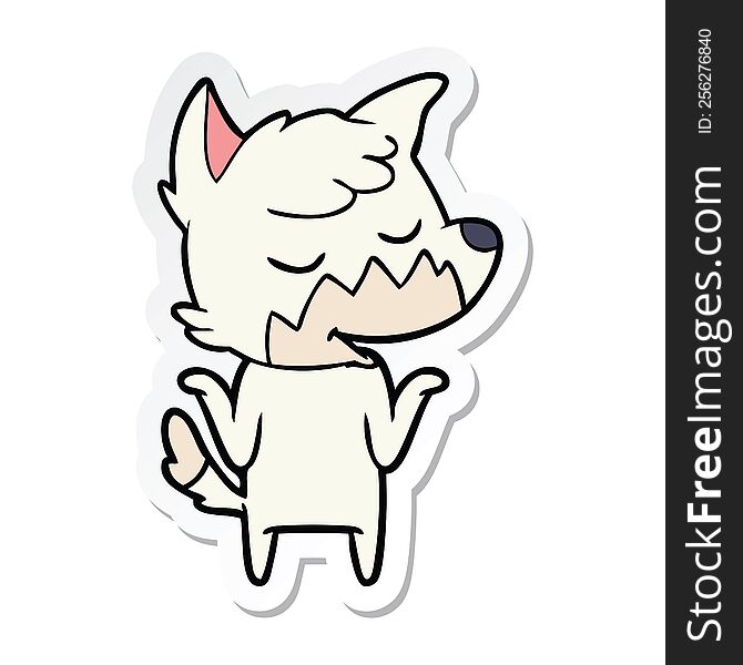 Sticker Of A Friendly Cartoon Fox