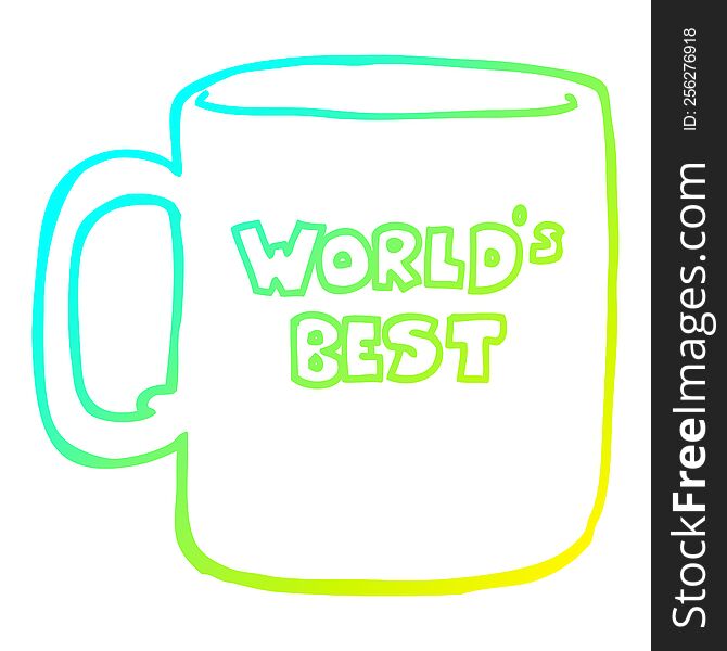 cold gradient line drawing worlds best mug