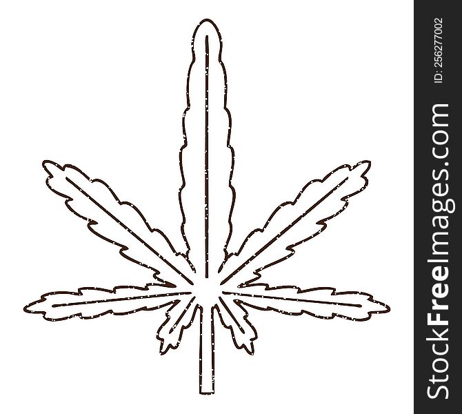 Cannabis Leaf Charcoal Drawing