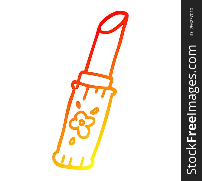 warm gradient line drawing of a cartoon lipstick