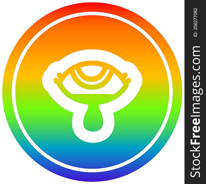 Crying Eye Circular In Rainbow Spectrum