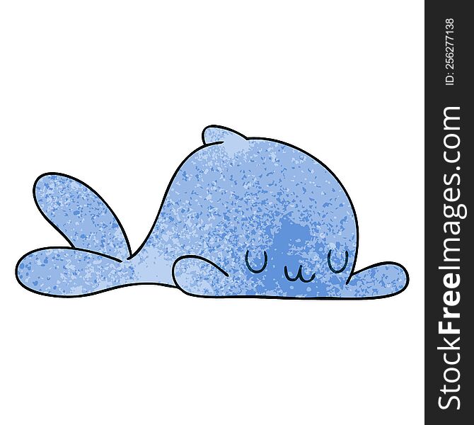 Quirky Hand Drawn Cartoon Whale