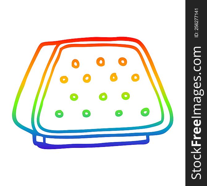 rainbow gradient line drawing of a cartoon desktop intercom