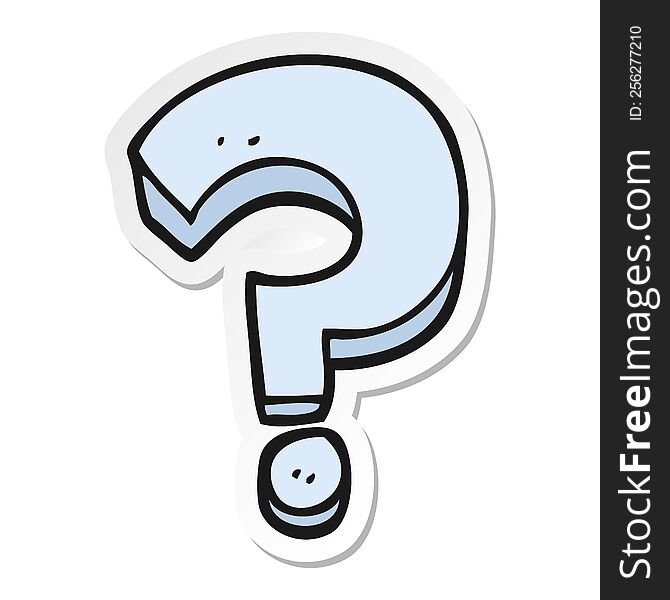 sticker of a cartoon question mark