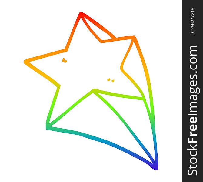rainbow gradient line drawing of a cartoon stars