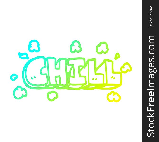 Cold Gradient Line Drawing Cartoon Chill Sign