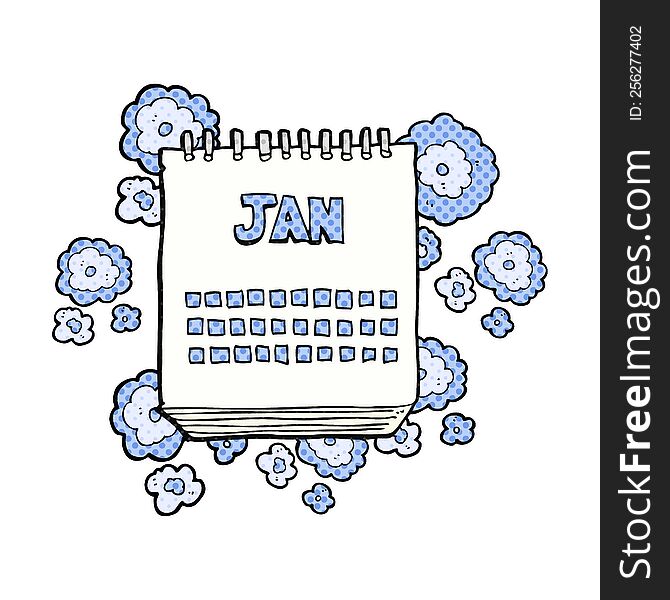 Cartoon Calendar Showing Month Of January