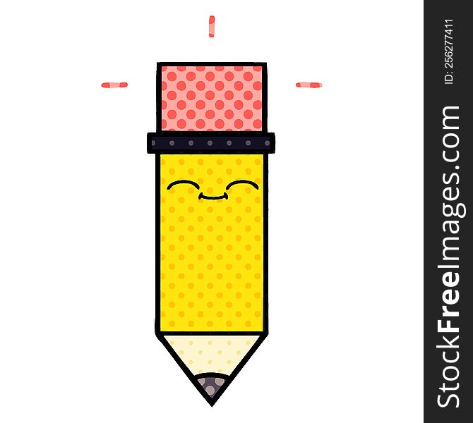 Comic Book Style Cartoon Pencil