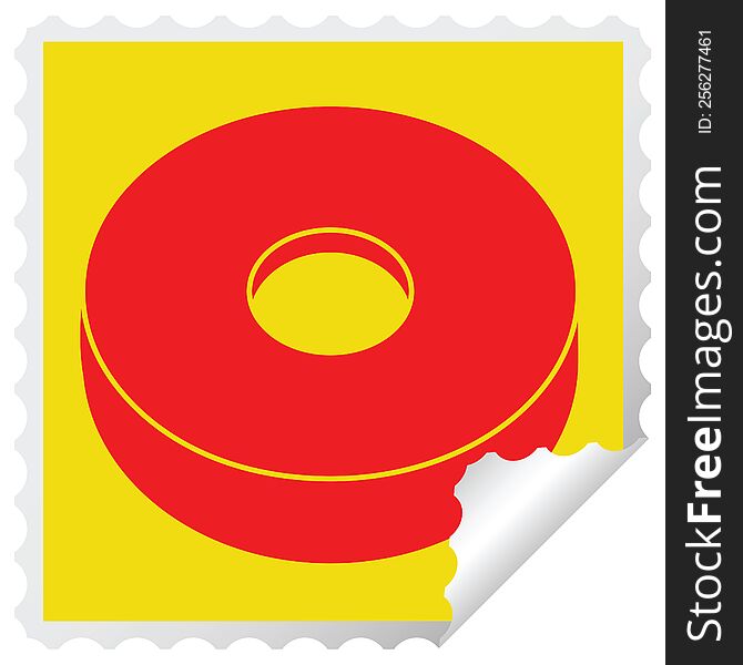 donut graphic vector square peeling sticker. donut graphic vector square peeling sticker