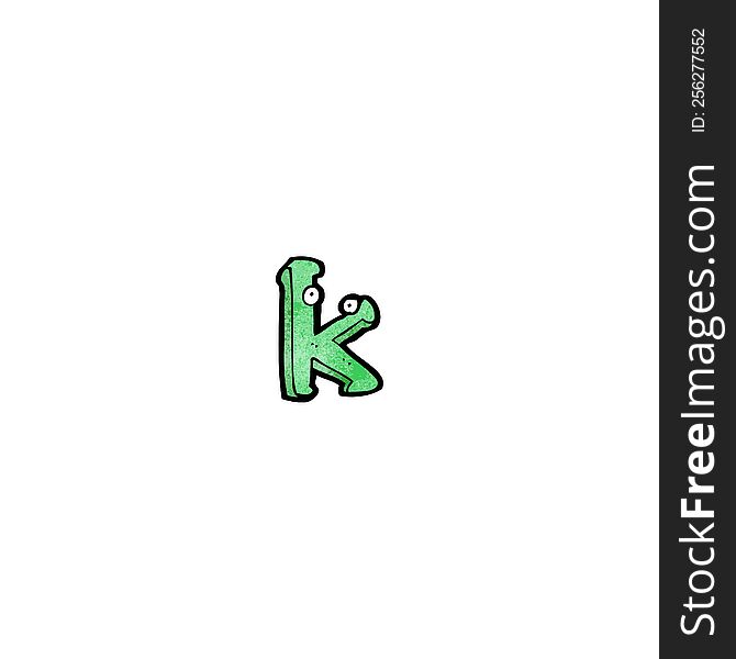 cartoon letter k with eyes