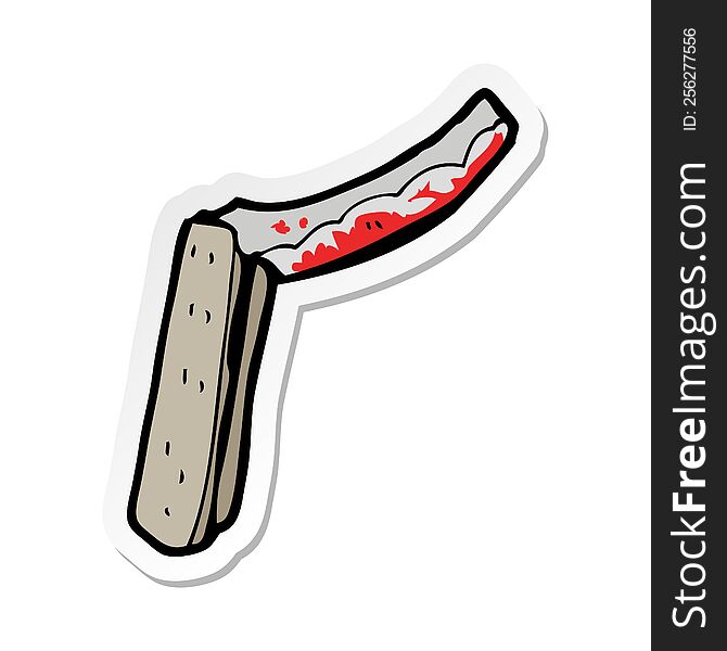 sticker of a cartoon folding razor