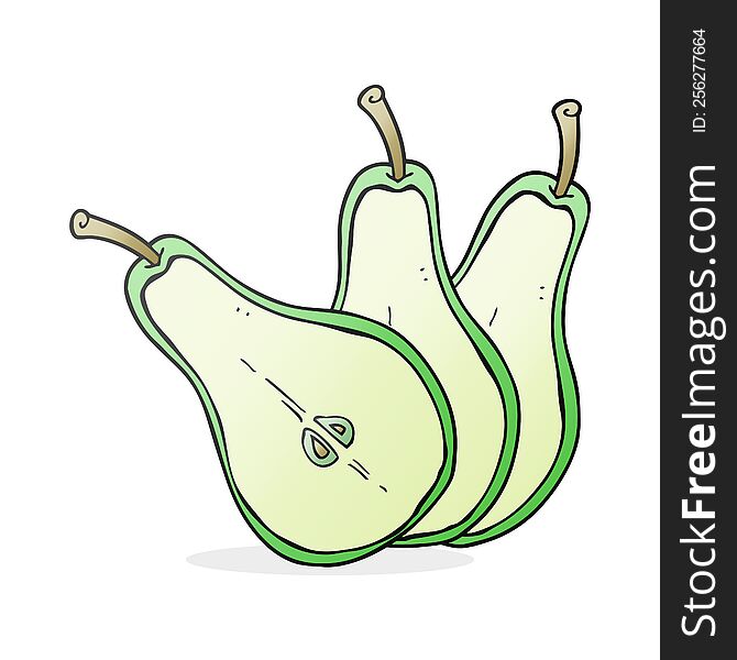 cartoon sliced pear