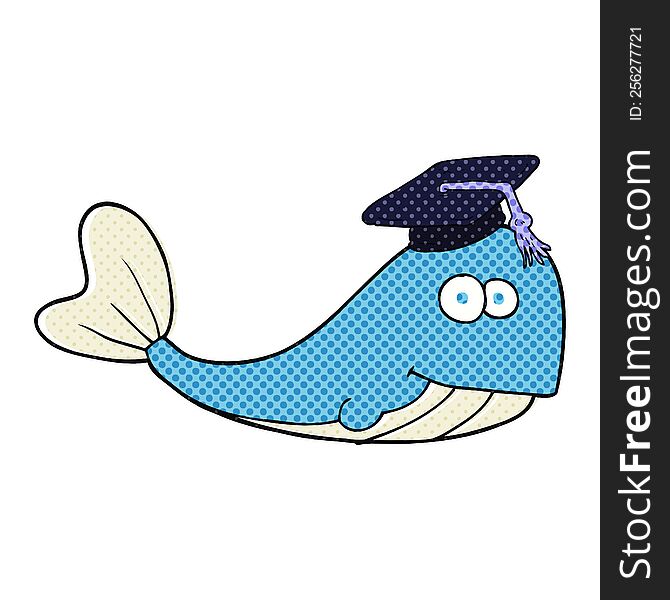 Cartoon Whale Graduate
