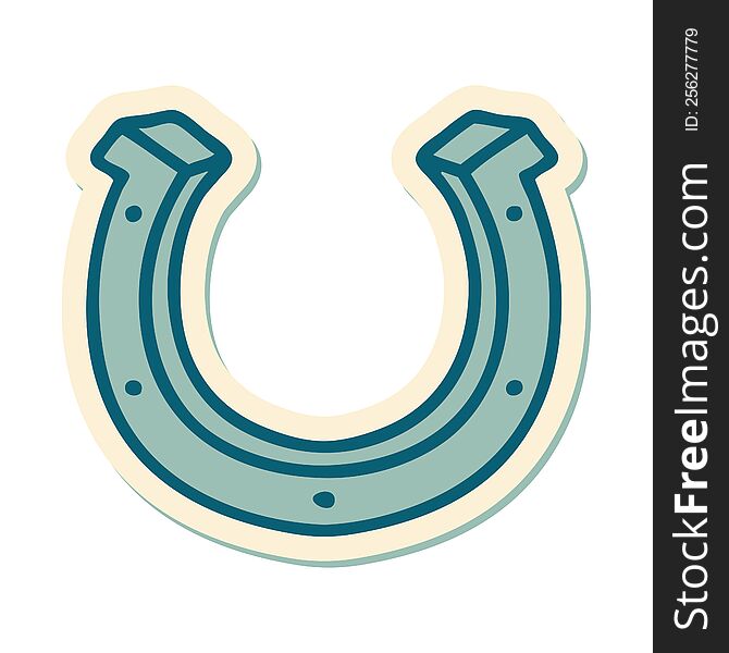 Tattoo Style Sticker Of A Horse Shoe