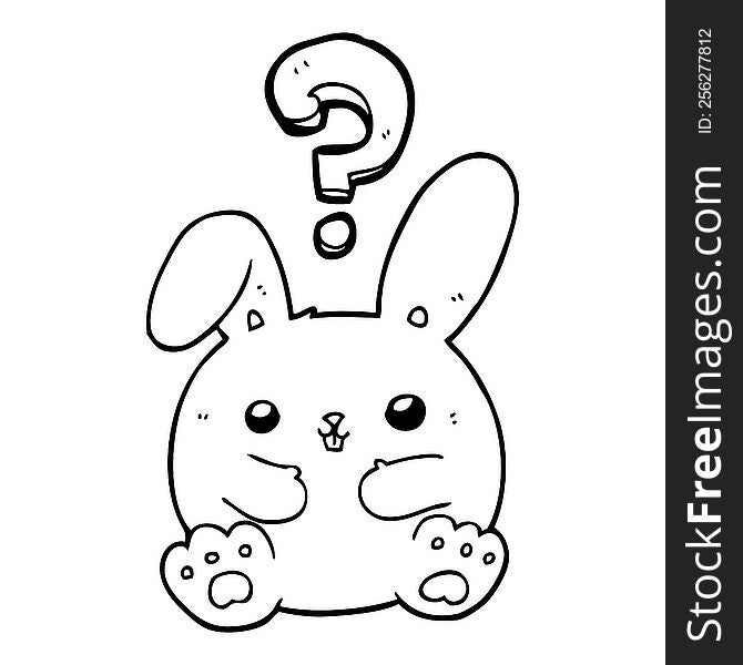 cartoon rabbit with question mark
