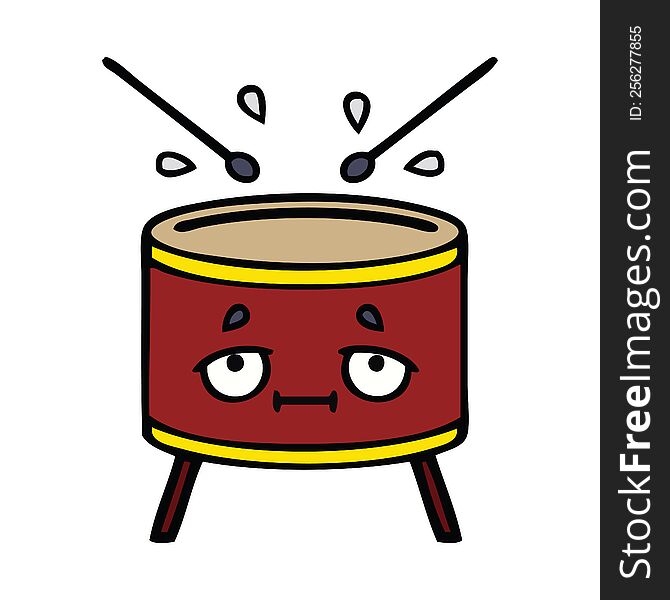 cute cartoon of a drum. cute cartoon of a drum