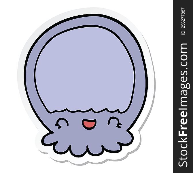 sticker of a cartoon jellyfish